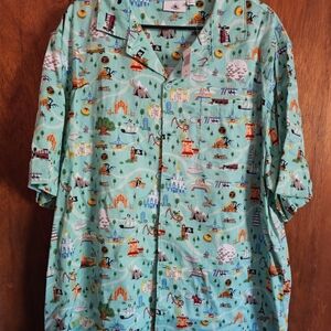 Disney Aqua Theme Park Print Casual Shirt